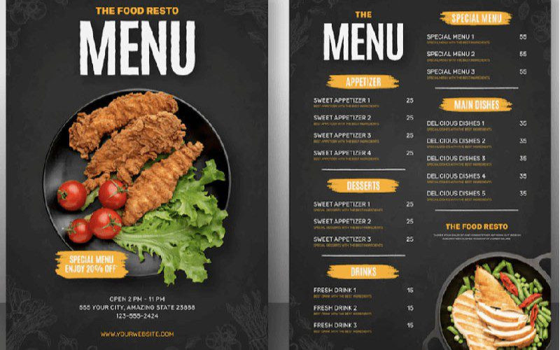 Trong menu không nên để đơn vị tiền tệ