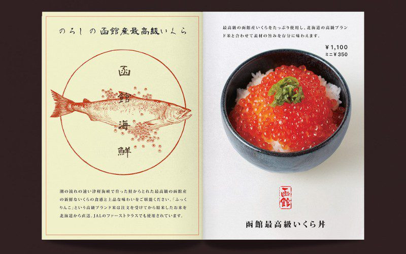 Menu nhà hàng Nhật Bản theo phong cách đơn giản có chú thích
