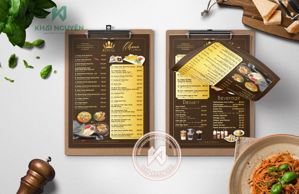 Thiết kế menu nhà hàng – menu trưa