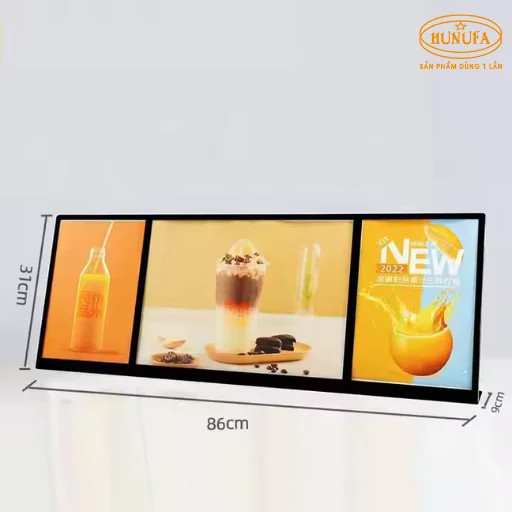 Menu trà sữa dạng biển tạo cảm giác hiện đại, dễ nhìn