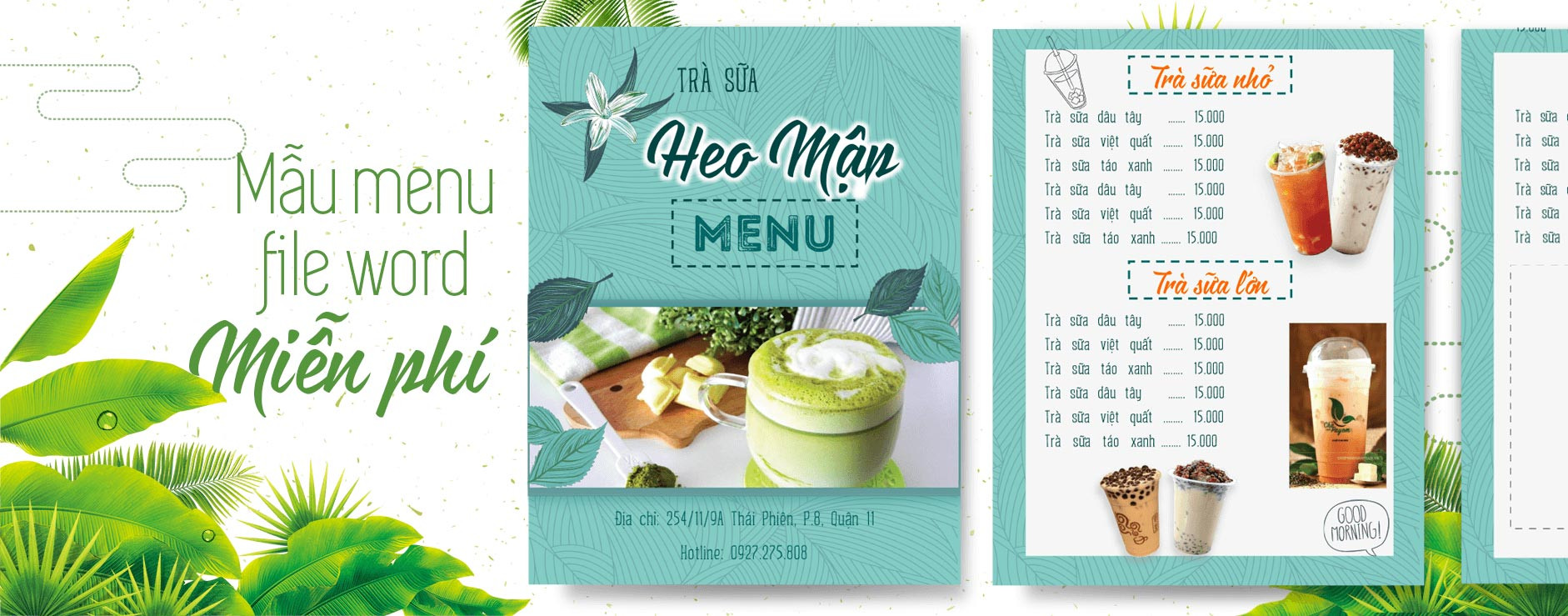 Mẫu menu bằng Word số 3