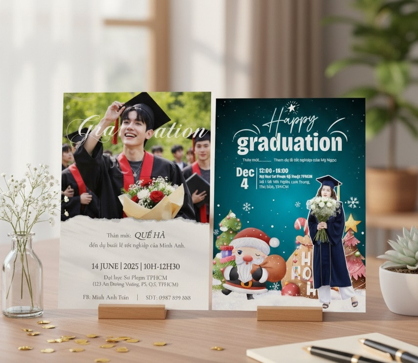 Giao diện thiết kế thiệp mời kỷ yếu online trên Penci