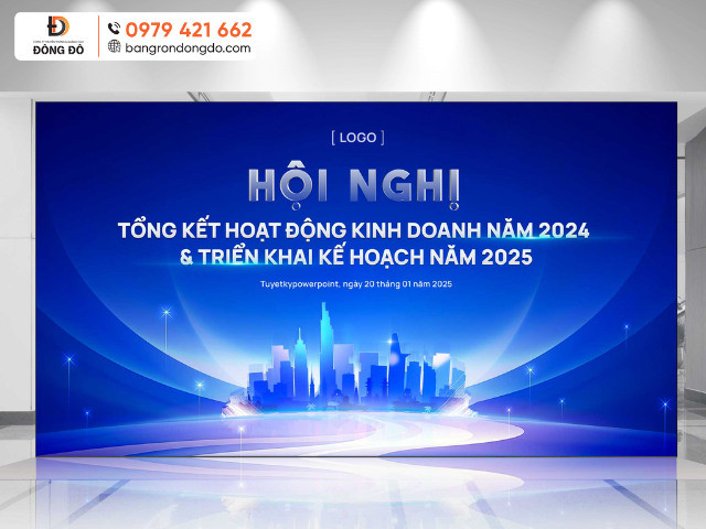 Mẫu phông backdrop hội nghị tổng kết hoạt động kinh doanh