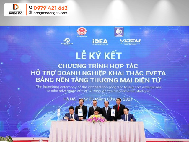 Mẫu phông background hội nghị ký kết