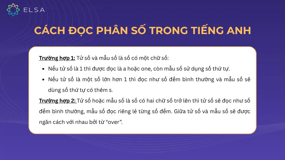 Cách đọc phân số trong tiếng Anh