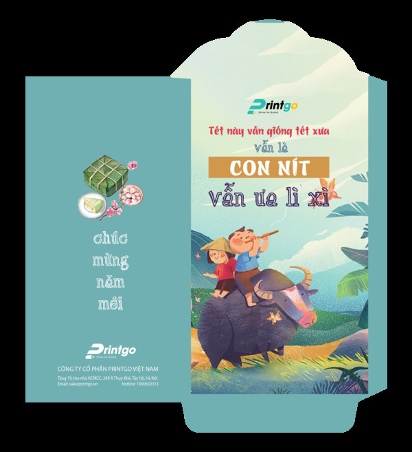Mẫu bao lì xì vector đẹp mắt, thể hiện tinh thần Tết