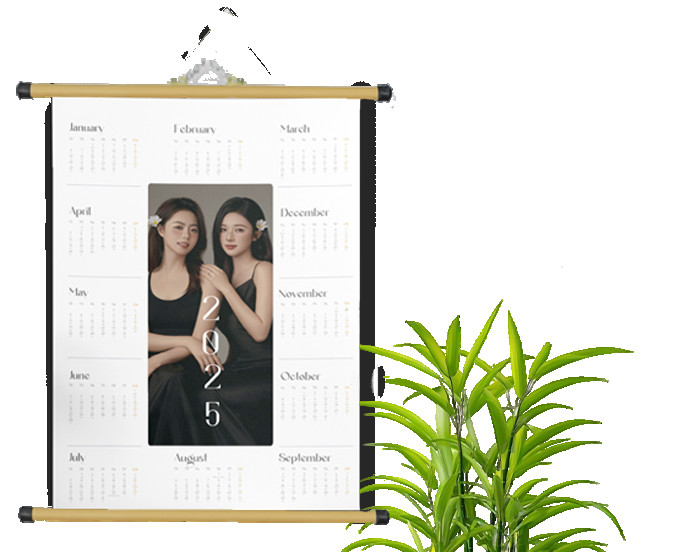Mẫu thiết kế lịch đơn treo tường với tông màu xanh tươi mát