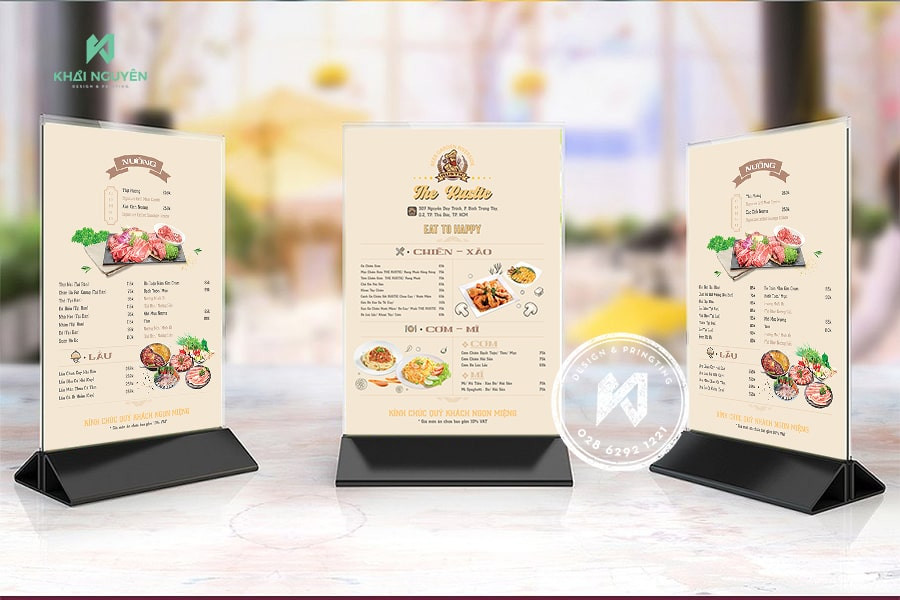 Thiết kế menu để bàn phong cách vintage