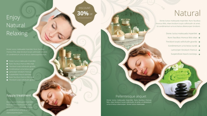 Mẫu tờ rơi spa với mục giảm giá nằm nổi bật ở góc phải nhằm tạo sự chú ý!