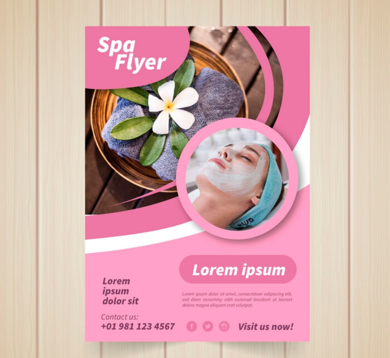 Tập tờ rơi spa đẹp nhẹ nhàng, mục khuyến mãi cho khách hàng đặt ở trang riêng!