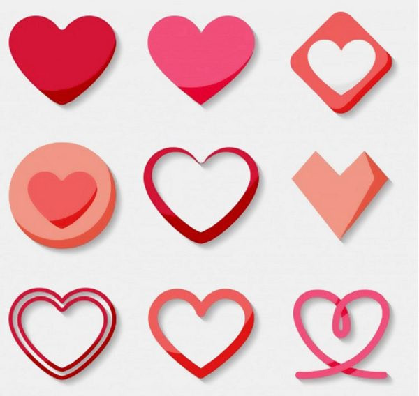 Icon trái tim vector đẹp