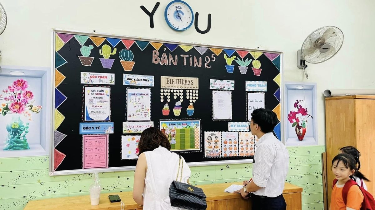 Trang trí lớp học tiểu học thân thiện