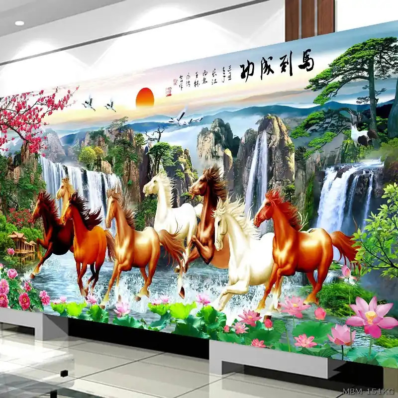 Tranh mã đáo thành công 3D với phong cách trừu tượng