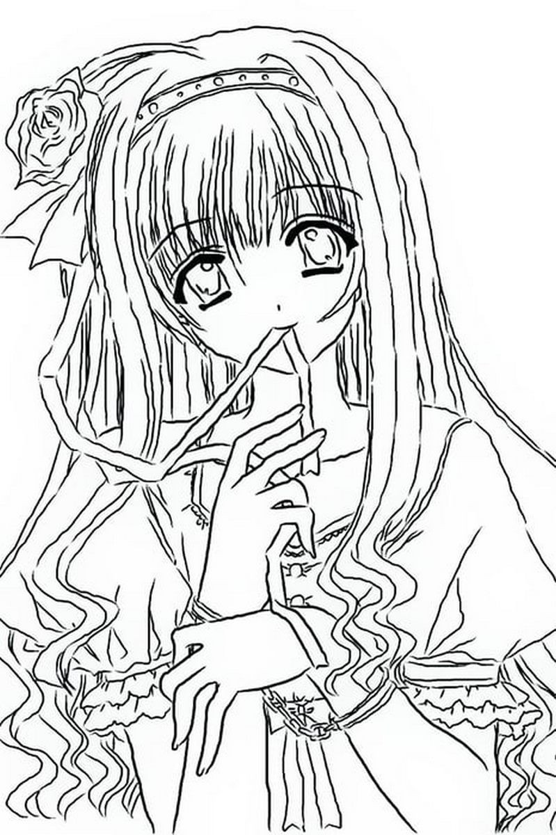 Tranh tô màu một nhóm các nhân vật anime chibi dễ thương đang vui chơi, với các chi tiết đơn giản phù hợp cho trẻ nhỏ