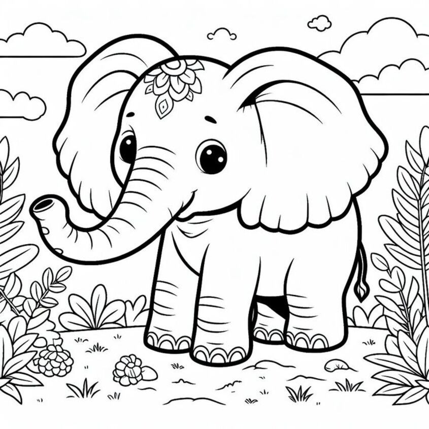 Chú voi với chiếc vòi dài và đôi mắt hiền