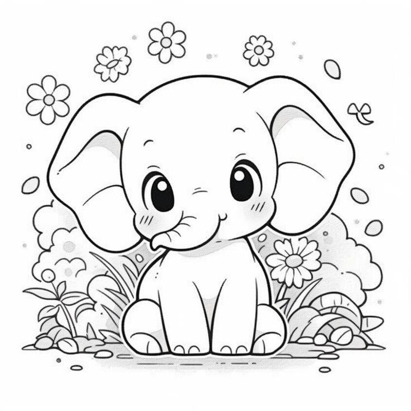 Chú voi đang phun nước