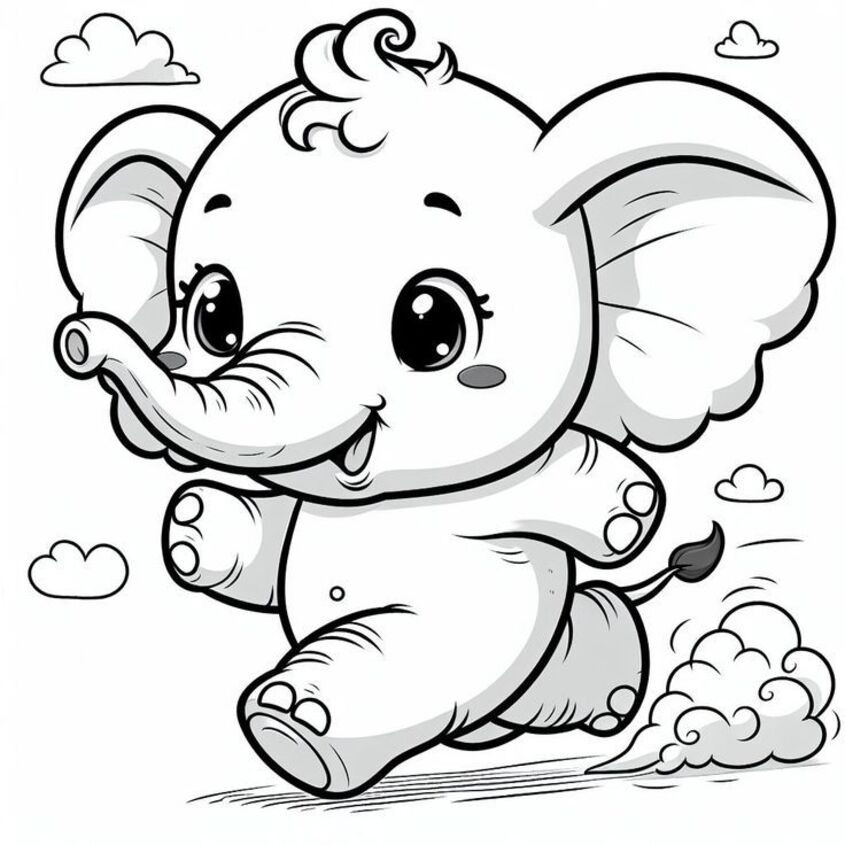 Voi với chiếc vòi cuộn tròn