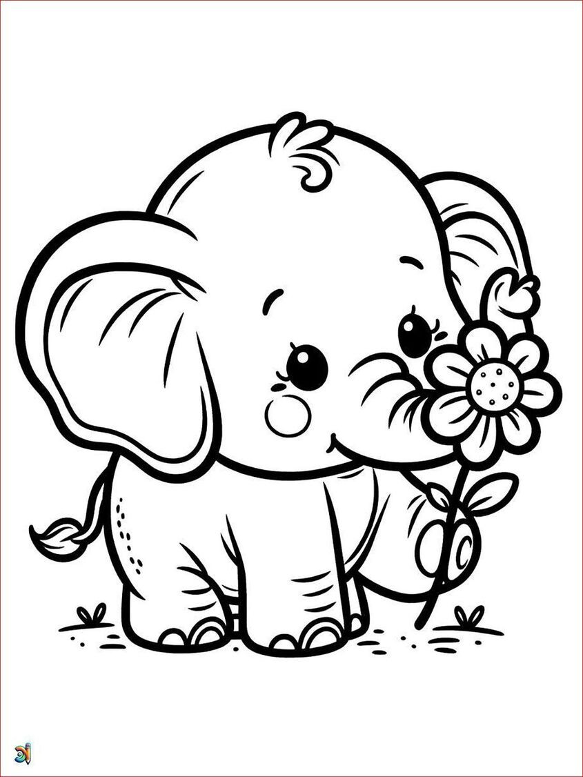 Tranh tô màu voi mặc áo