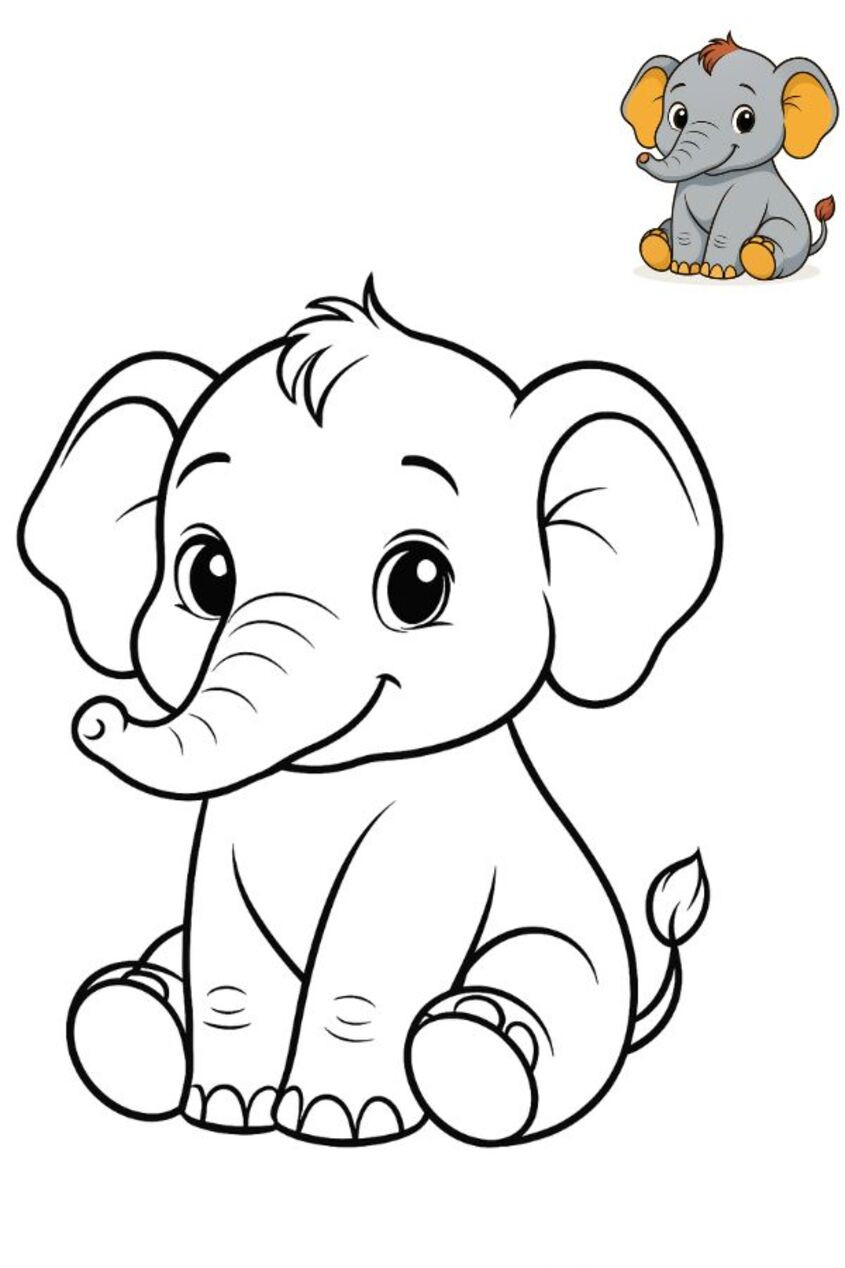 Chú voi dễ thương đang vẫy tai