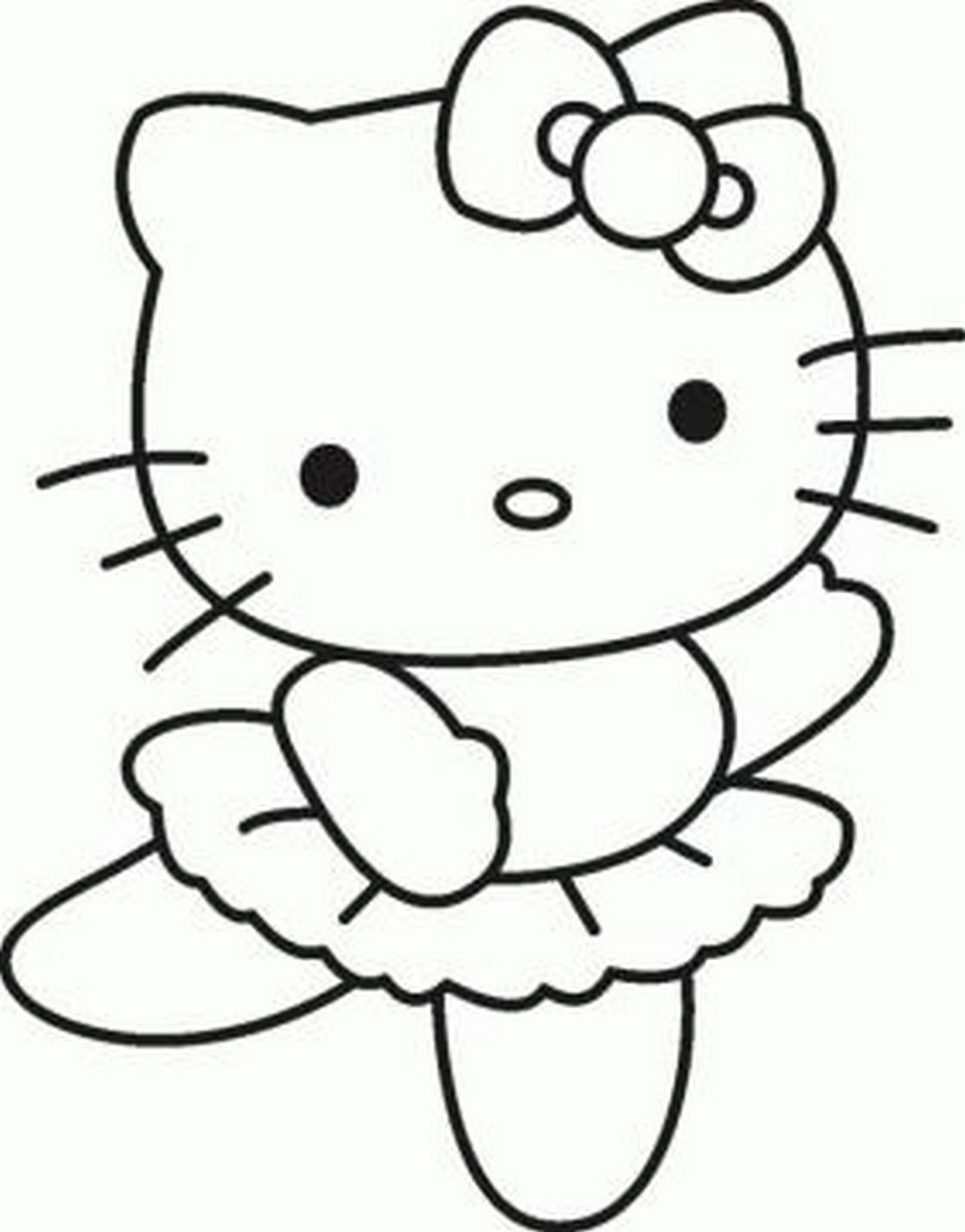 Hello Kitty đáng yêu ngồi bên chiếc bánh kem lớn