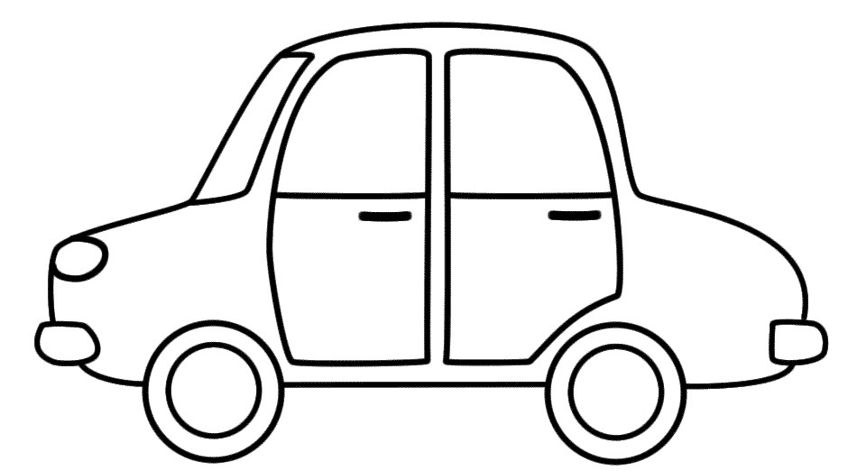 Hình vẽ ô tô đơn giản phù hợp cho bé tập tô màu