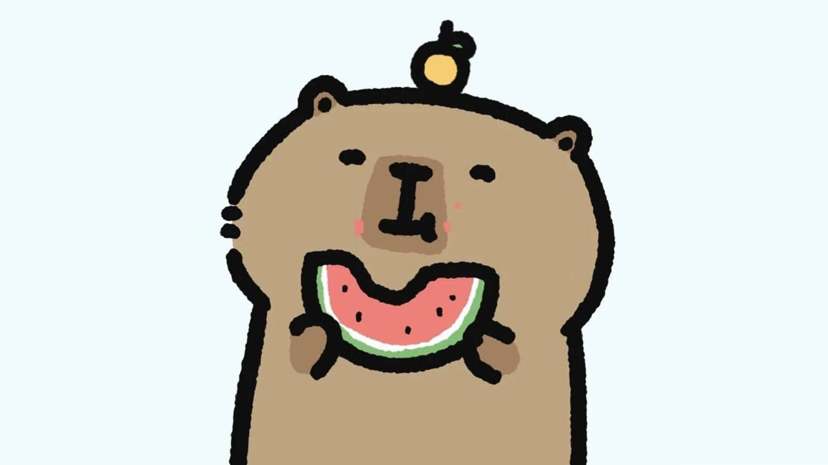 Capybara với biểu cảm ngơ ngác và vô tri