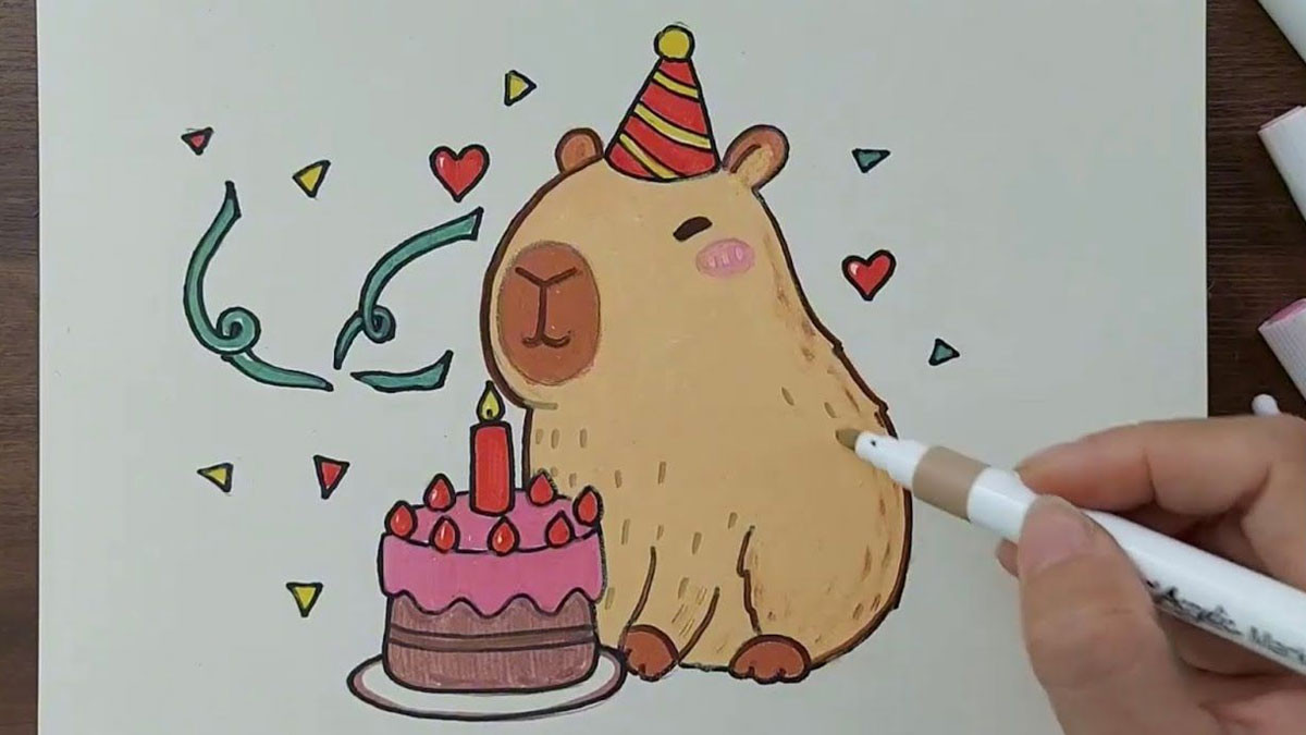 Hướng dẫn các bước vẽ Capybara đơn giản và dễ hiểu